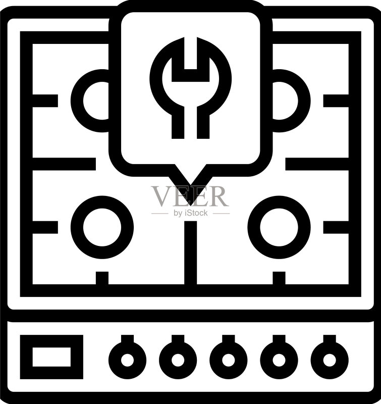 燃气灶维修线条图标图标素材