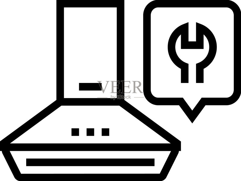 油烟机维修线性图标图标素材