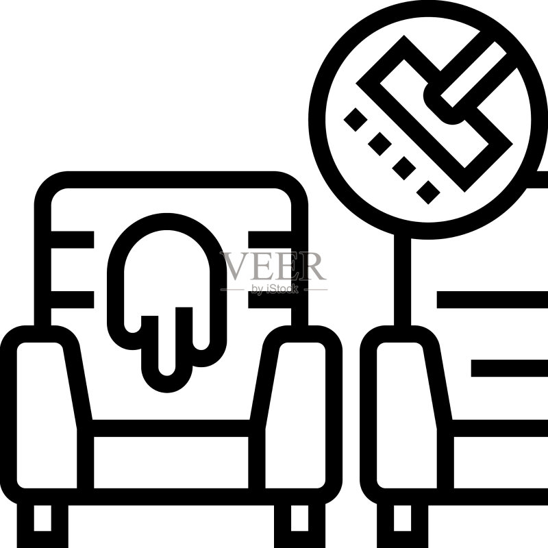 室内装饰清洁线性图标图标素材