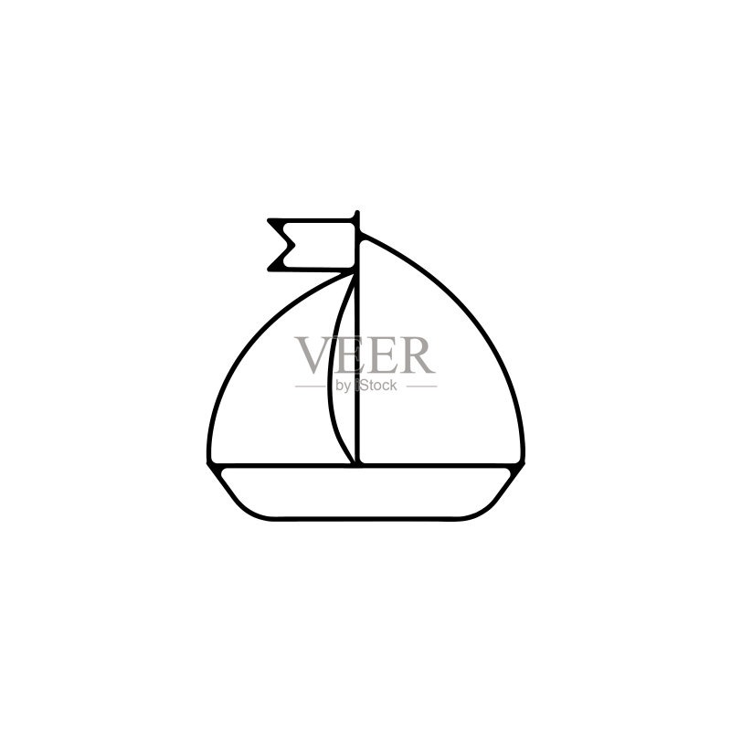 航海游艇细线图标图标素材
