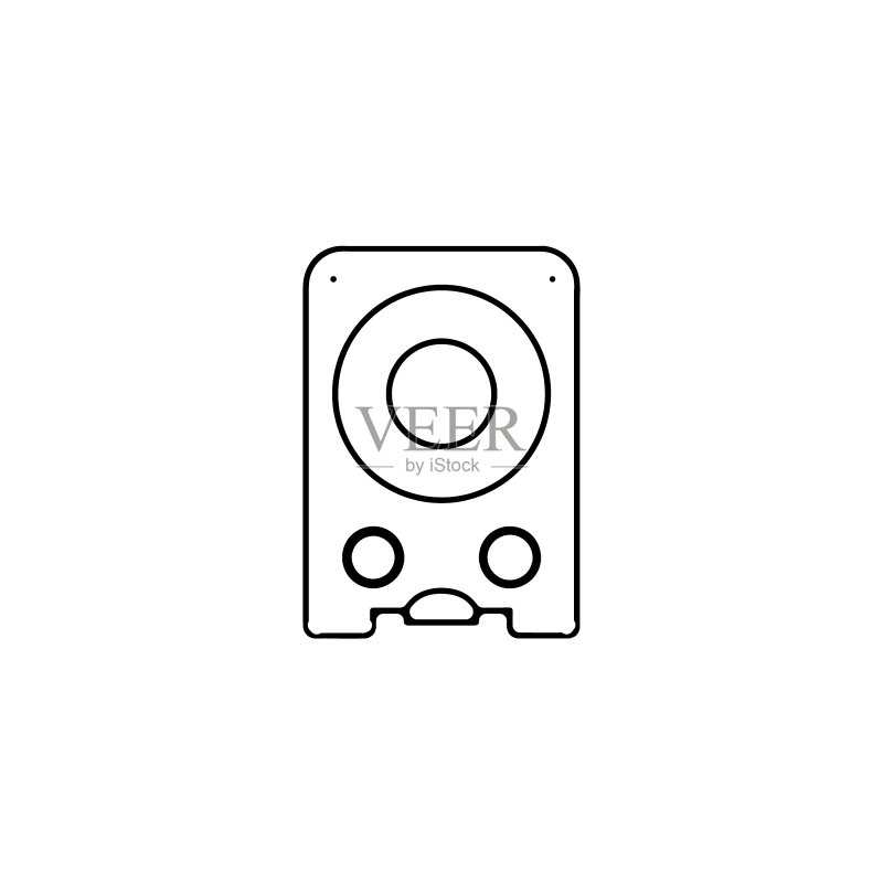 扬声器细线图标扬声器线性轮廓图标素材