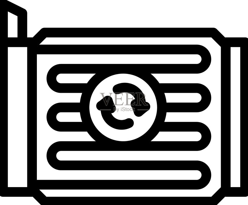 汽车散热器部件线性图标图标素材