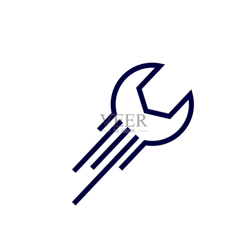 扳手线条现代造型logo设计图标素材