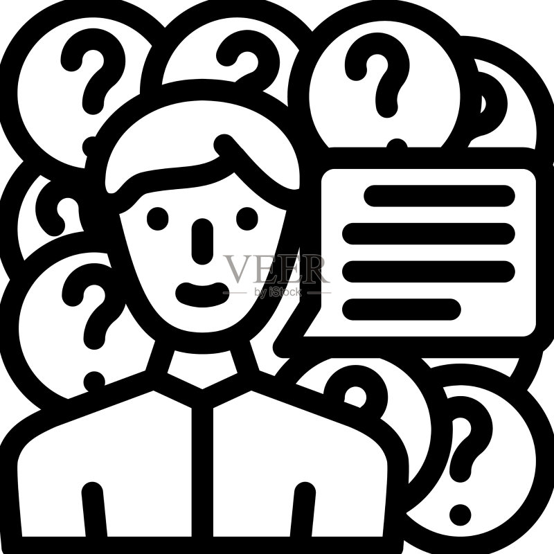 卖家提问线性图标图标素材