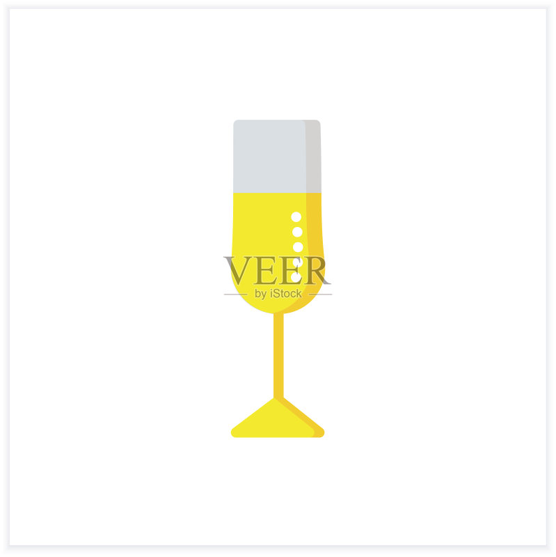 香槟酒杯扁平图标图标素材