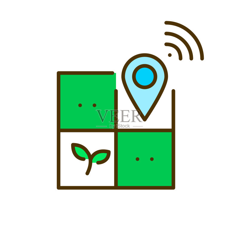 智能农业技术精准农业图标素材