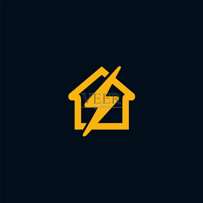 闪电房屋logo设计图标素材
