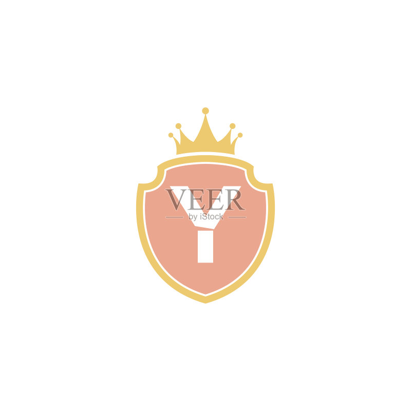 带盾牌图标标志设计的字母Y图标素材