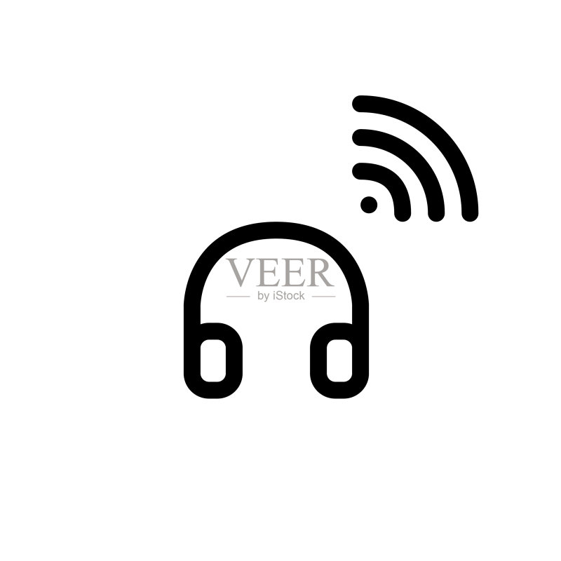 无线耳机极简线条艺术图标图标素材