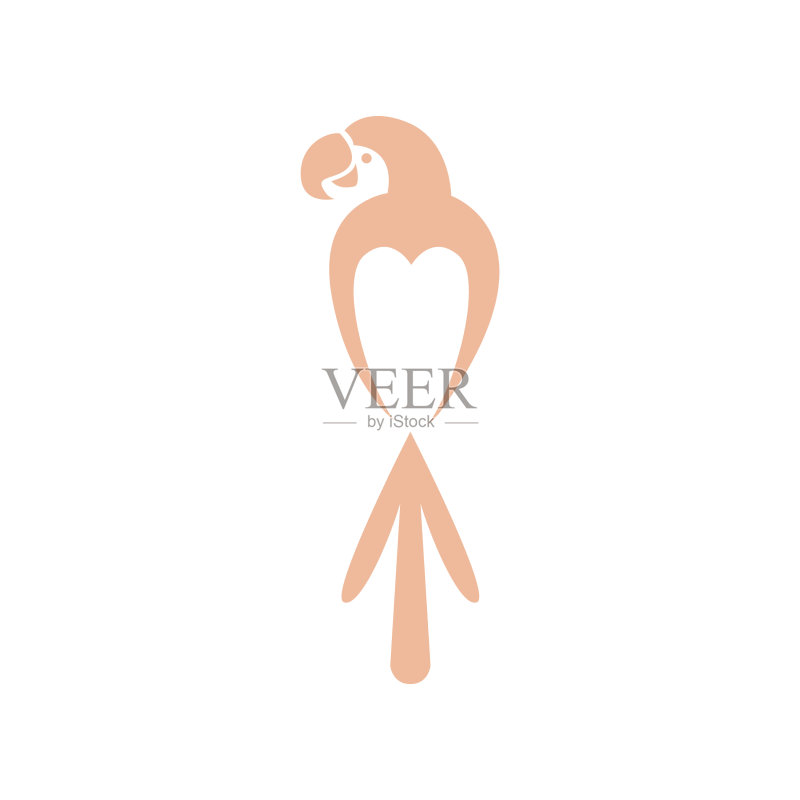 爱心形状与鹦鹉Logo设计图标素材