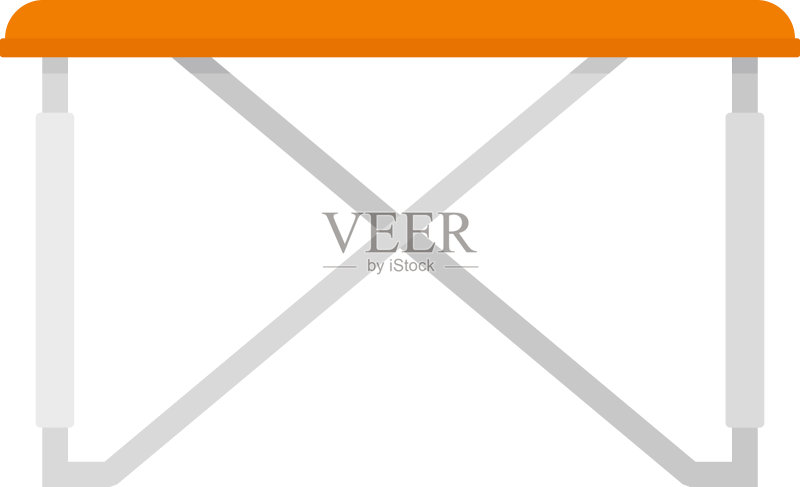 折叠钢桌图标扁平隔离图标素材