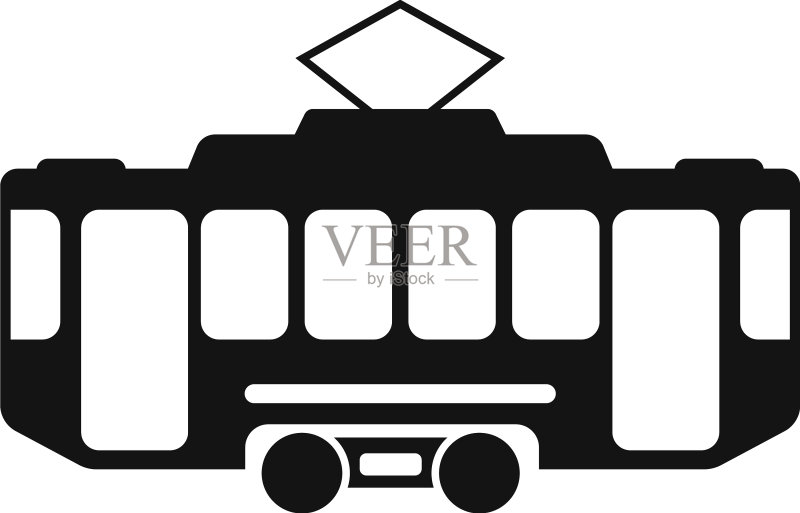 有轨电车图标设计模板图标素材
