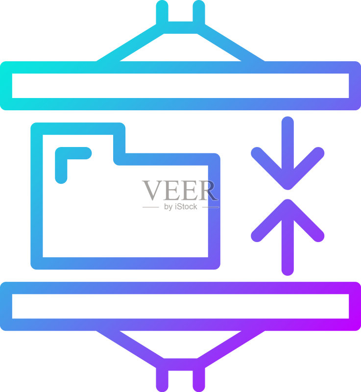 数据压缩技术渐变线性图标图标素材