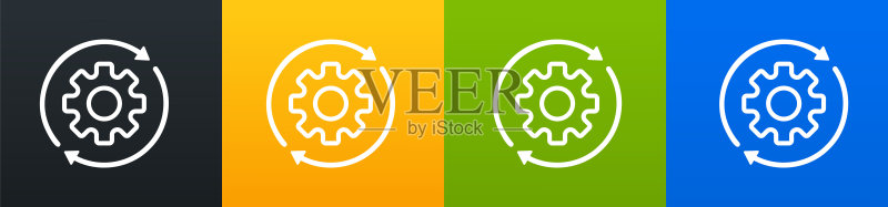 彩色设置图标矢量图,齿轮工具图标素材