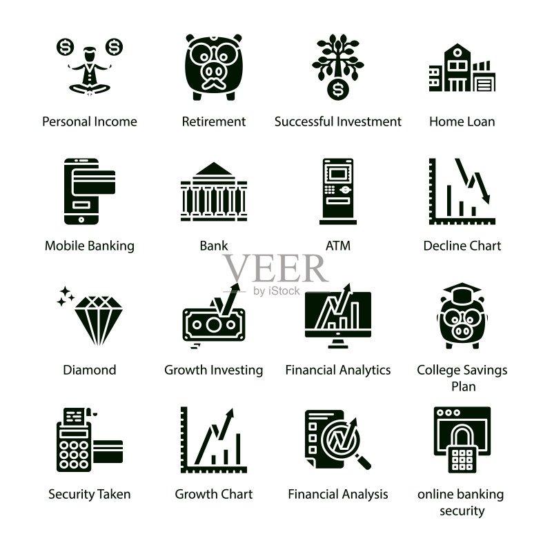 金融符号图标 - 实体矢量图图标素材