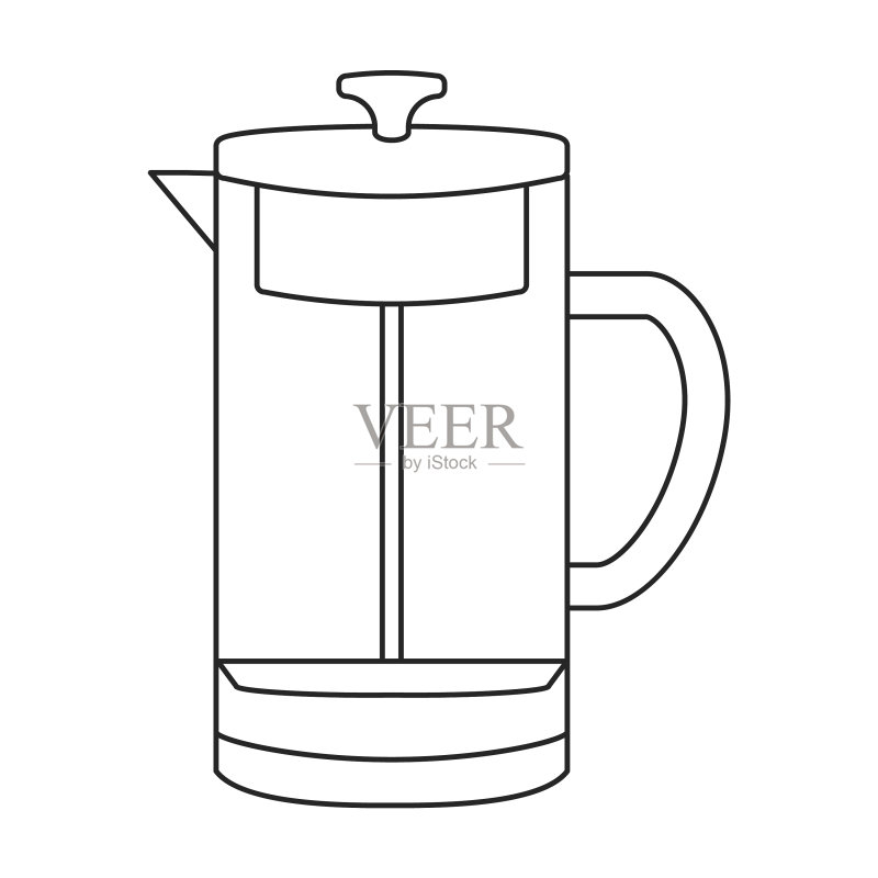 茶壶轮廓图标隔离图标素材