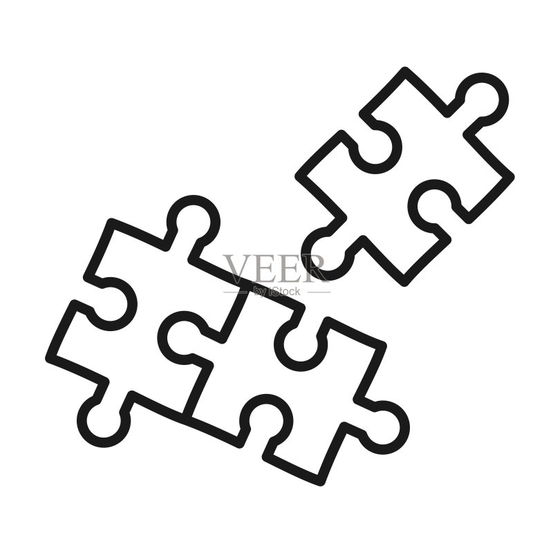 拼图碎片图标插件轮廓矢量图图标素材