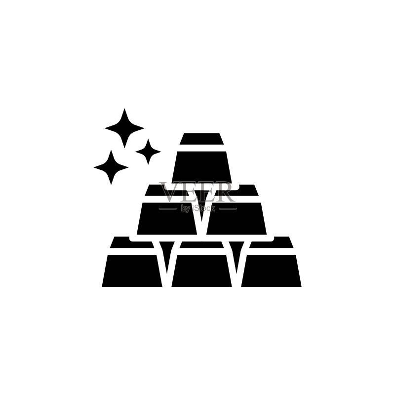 矢量金条图标。标志图标素材