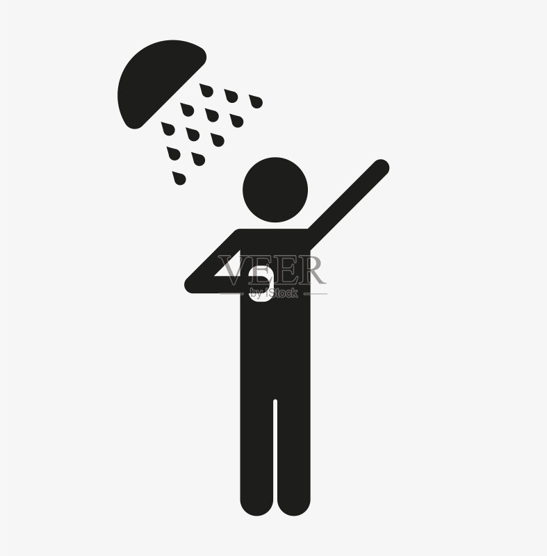 男人淋浴图标符号图标素材