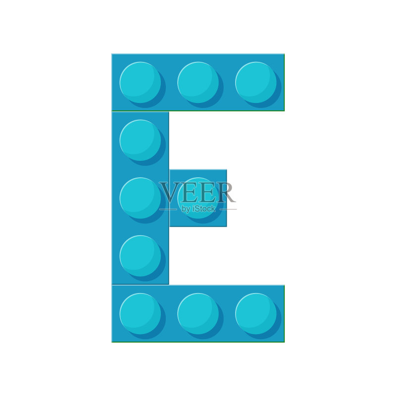 塑料积木字母E图标素材
