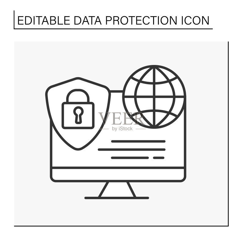 安全系统线性图标图标素材