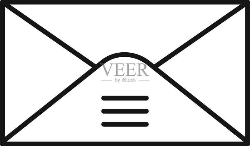 信封图标轮廓邮件图标素材