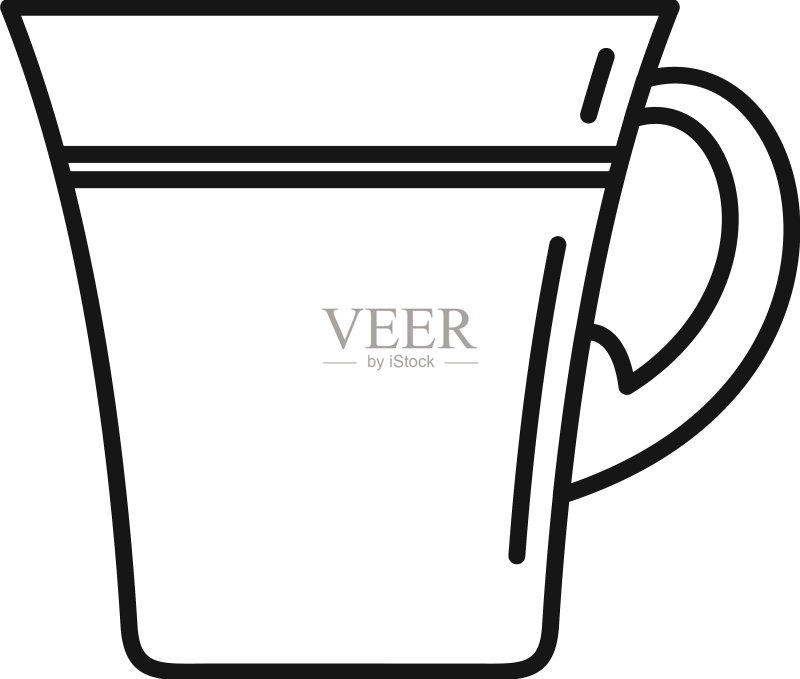 马克杯咖啡杯轮廓图标图标素材