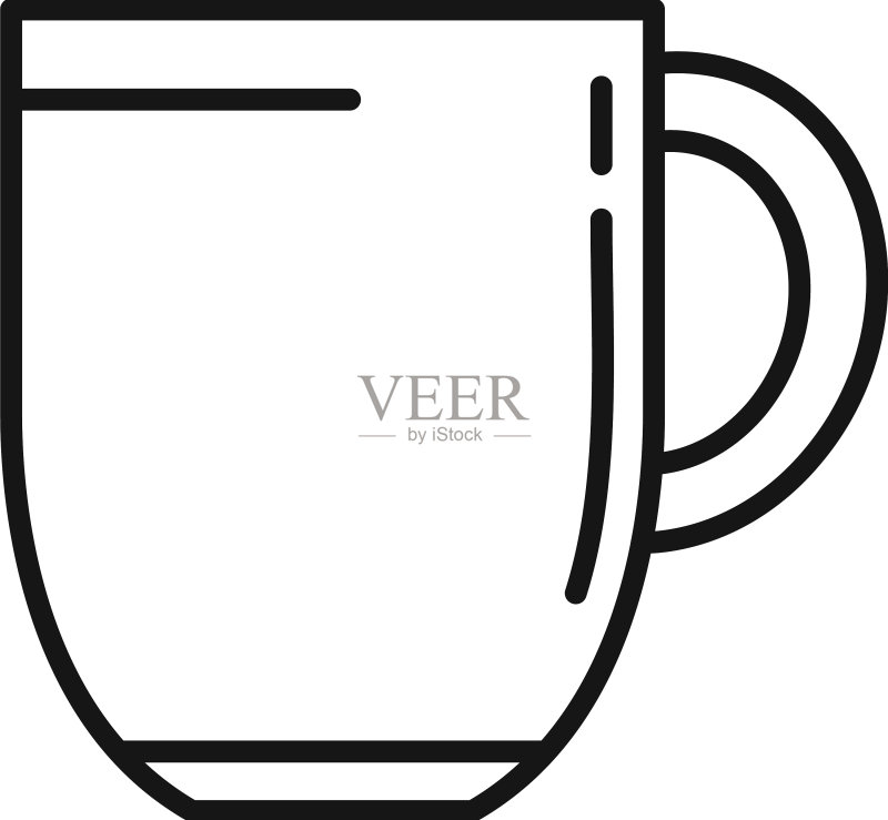 办公室马克杯轮廓热茶杯图标图标素材