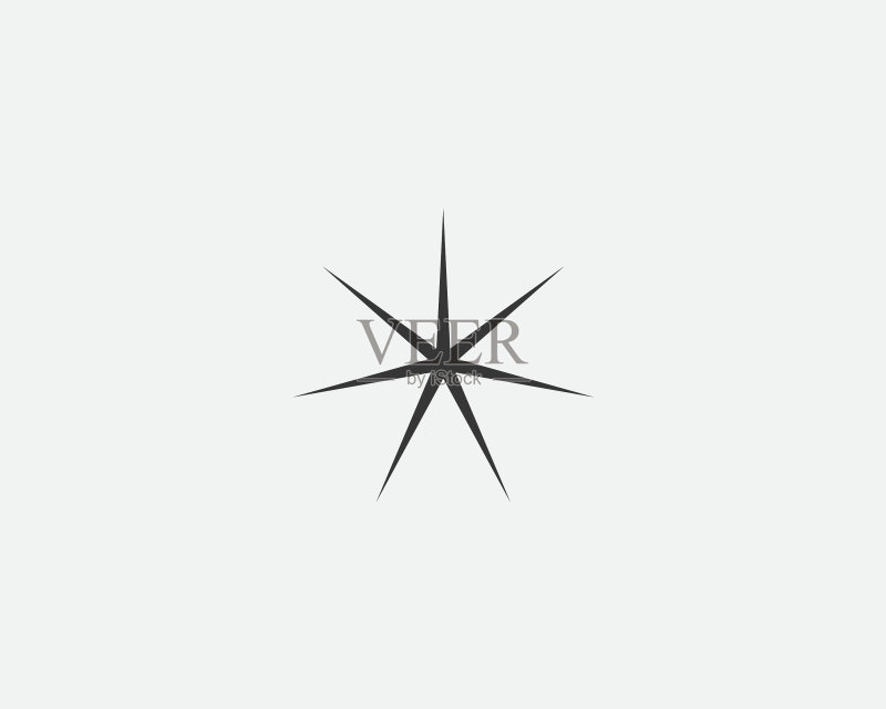 黑色抽象闪光星形图标图标素材