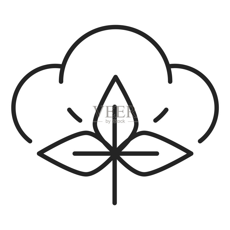 棉花图标,有机织物标志图标素材