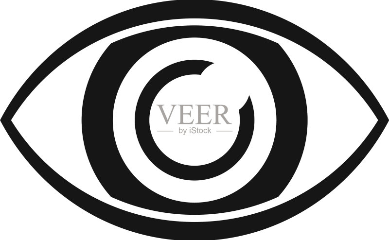 间谍之眼图标:简单的眼球视觉图标素材