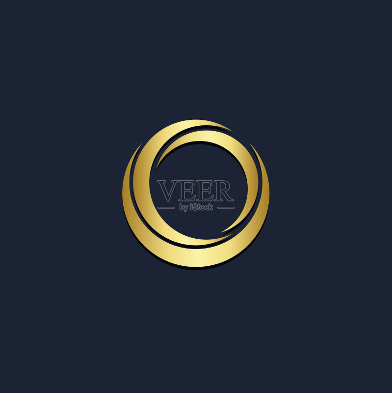 圆形涡流金色logo图标素材