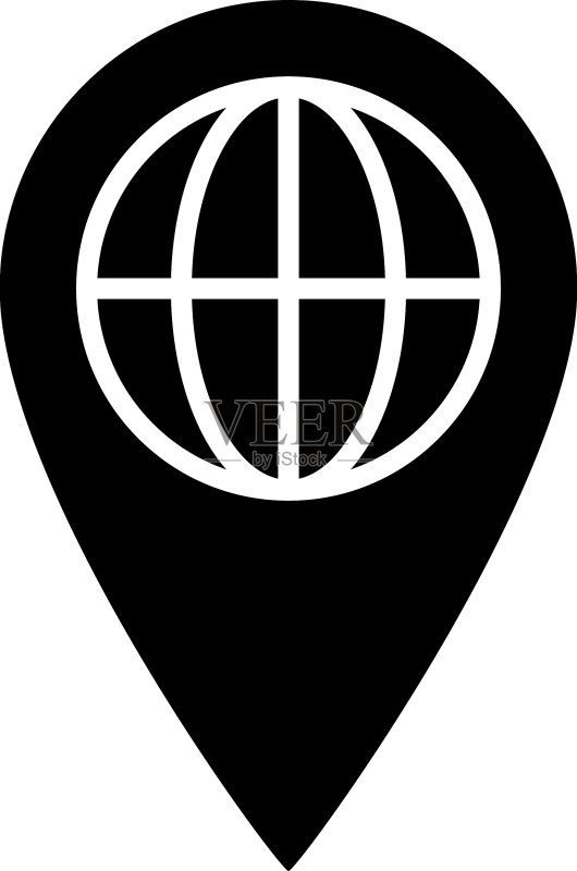 地球定位标志字形图标图标素材