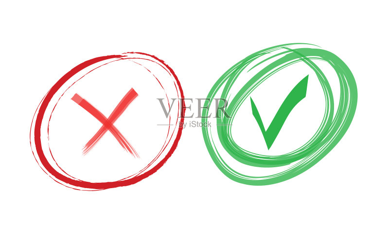 绿色对号红色叉号图标集图标素材