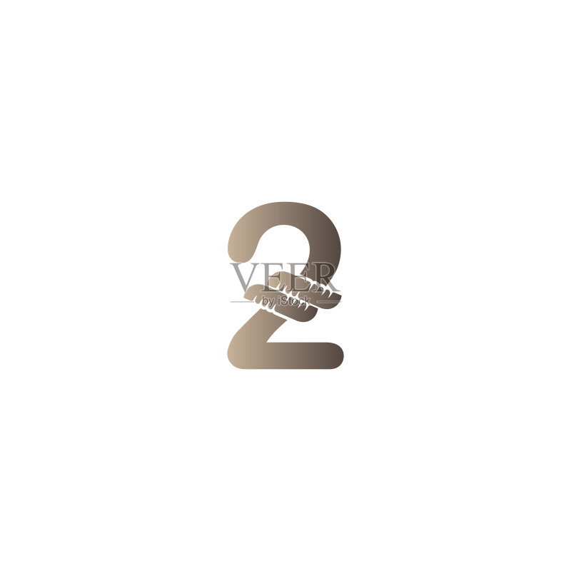 绳索缠绕数字2图标logo设计图标素材