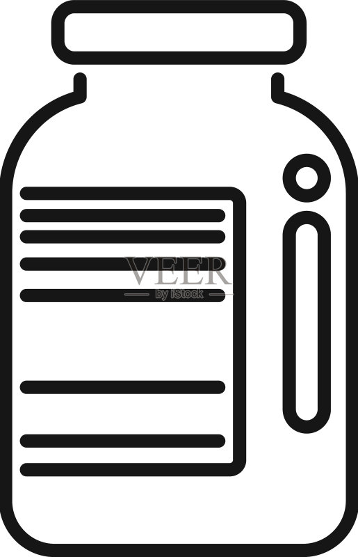 运动食品蛋白质罐轮廓图标图标素材