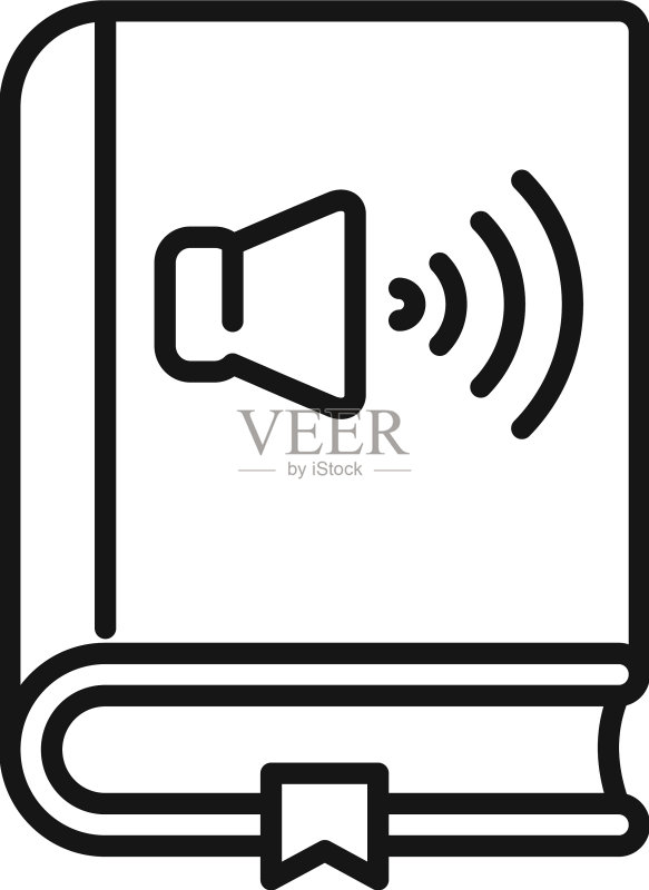 在线课程有声读物图标轮廓图标素材