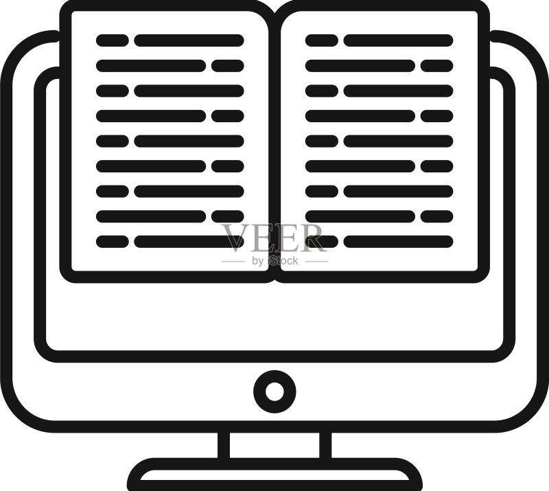 在线书籍图标轮廓图标素材