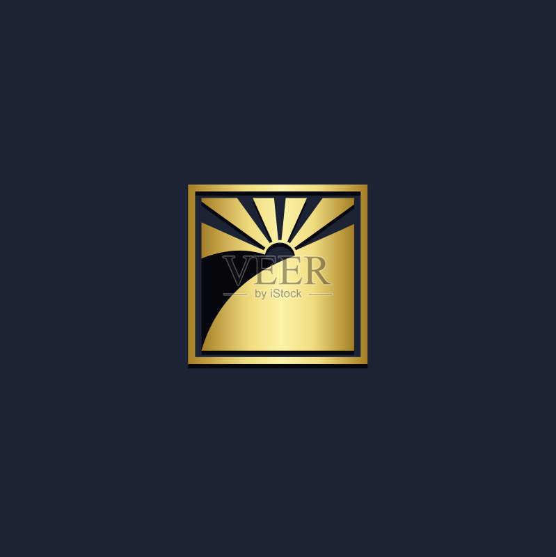 阳光金色Logo图标素材