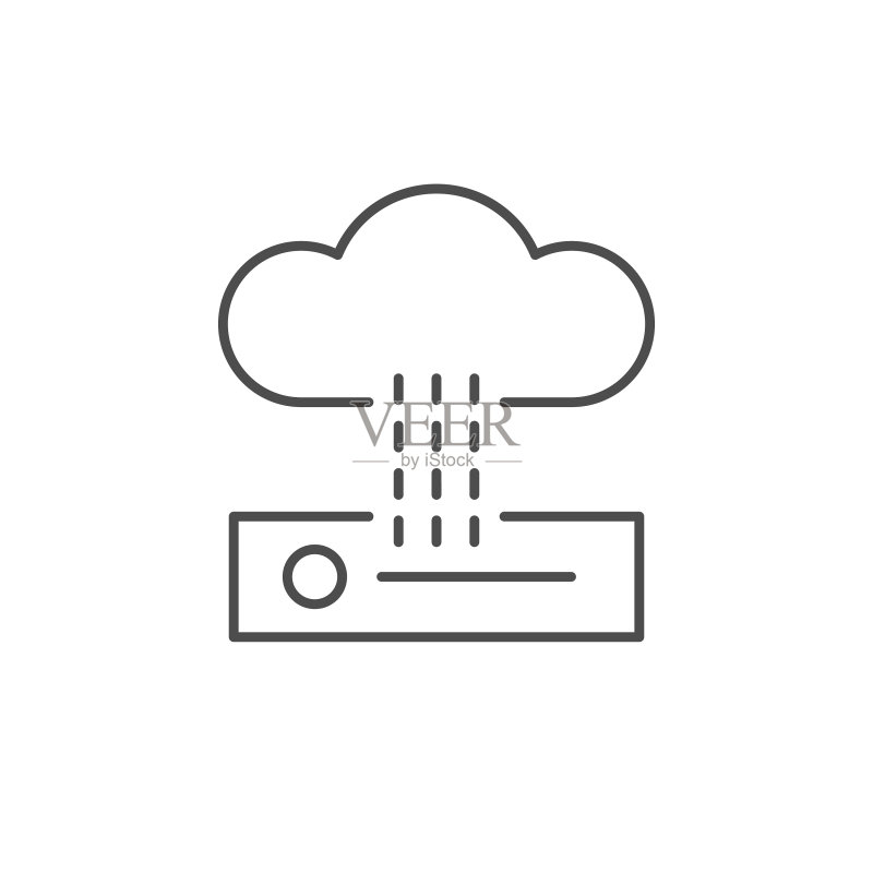 云服务器线条轮廓图标图标素材