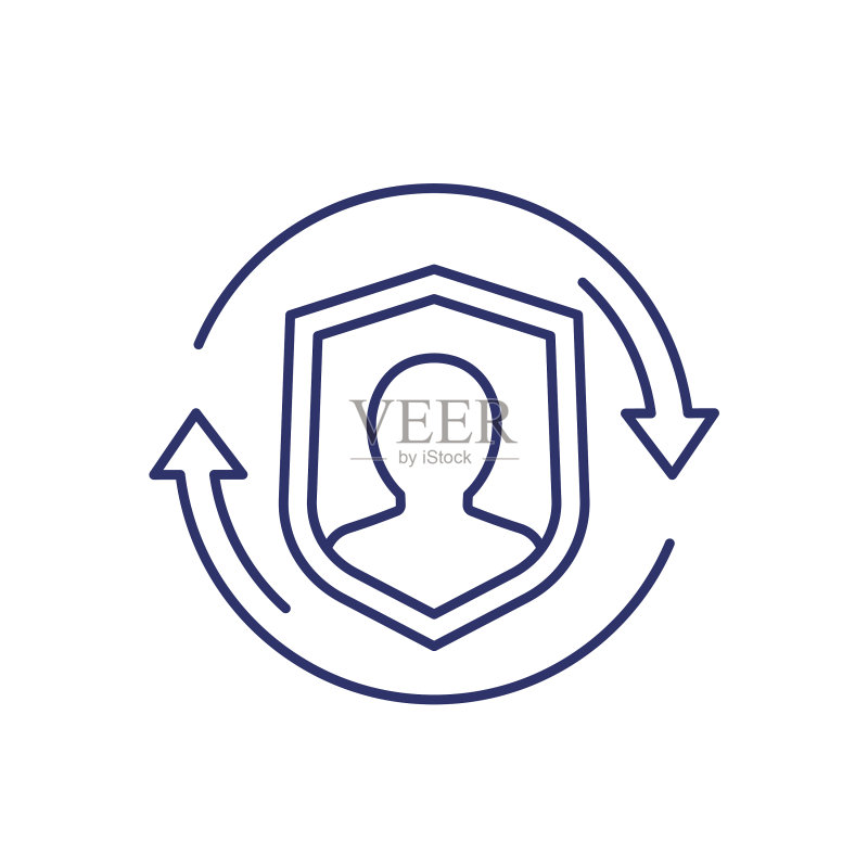 用户隐私安全线性图标图标素材