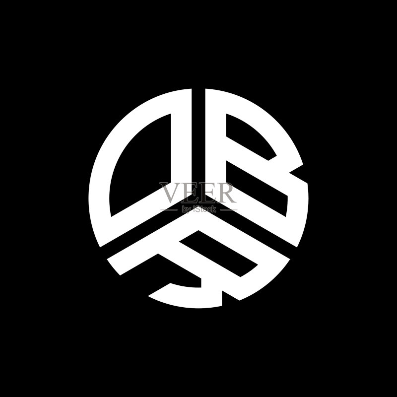 黑色背景上的OBR字母标志设计图标素材