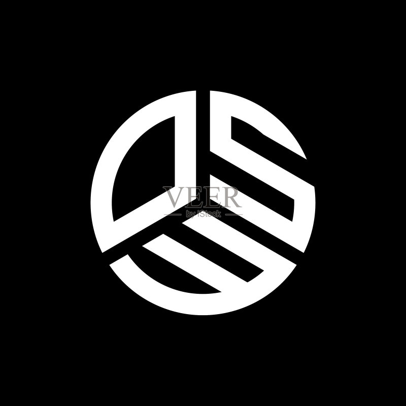 黑色背景上的OSW字母标志设计图标素材