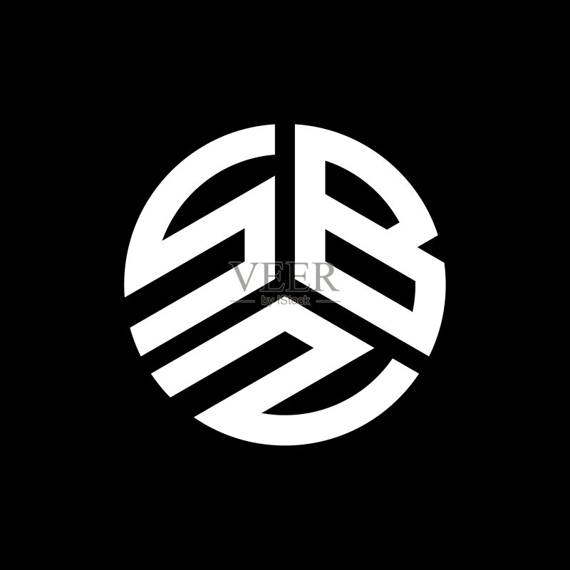 sbz字母logo设计黑色背景图标素材