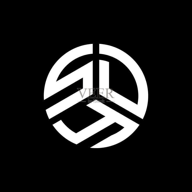 黑色背景SDY字母Logo设计图标素材