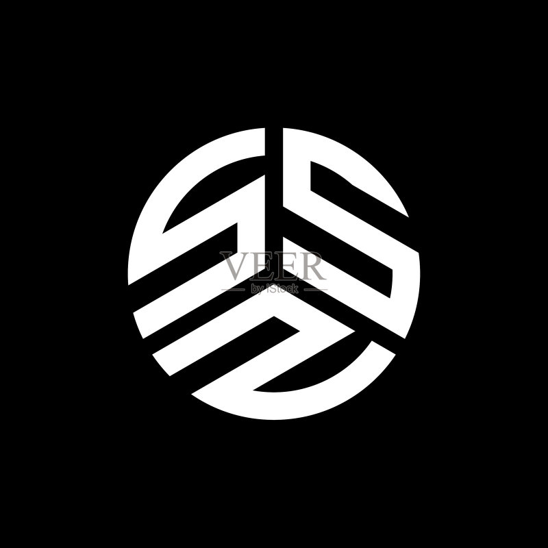 黑色背景上的ssz字母标志设计图标素材