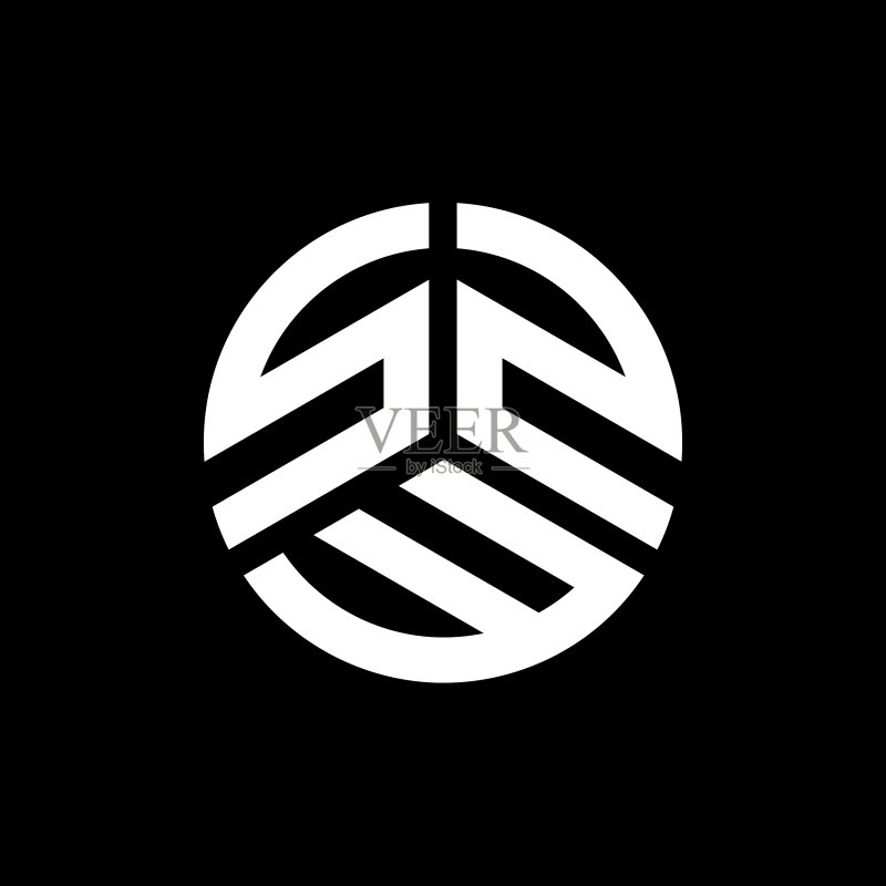 黑色背景上的szw字母logo设计图标素材