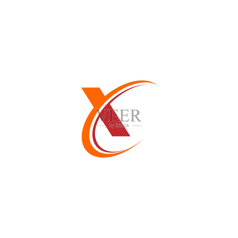 X首字母曲线标志图标素材