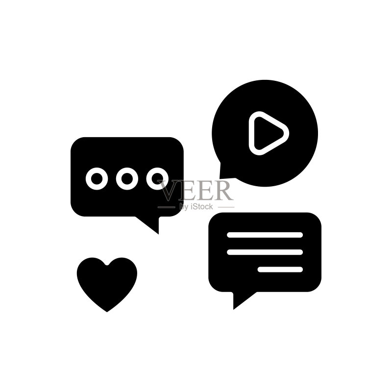 矢量社交互动图标,标志图标素材