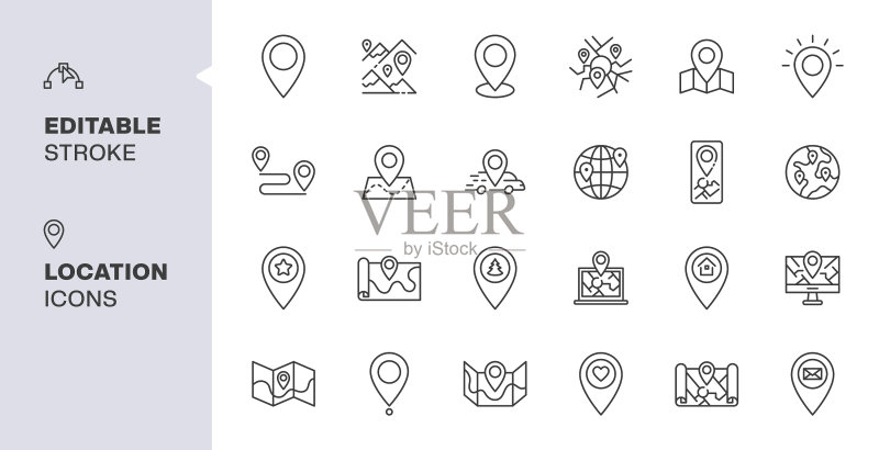 位置线条图标导航图标图标素材